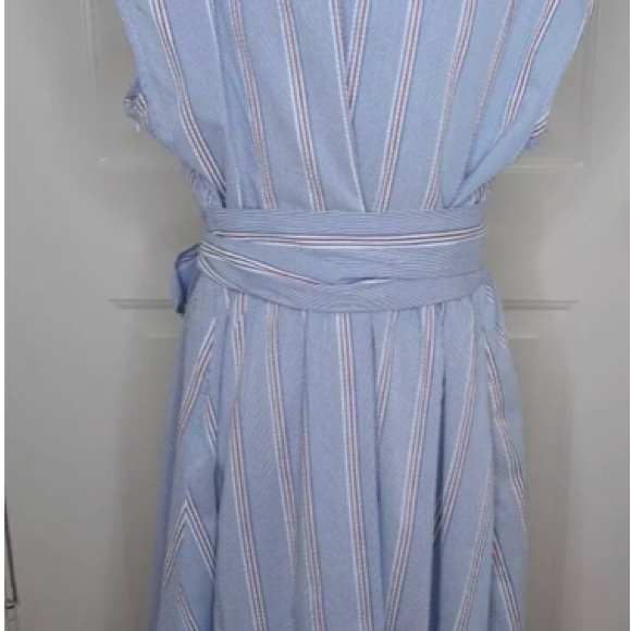 Vineyard Vines Seersucker Nautical Beach Bimini Blue Dress Size 4 NWT - Picture 7 of 9